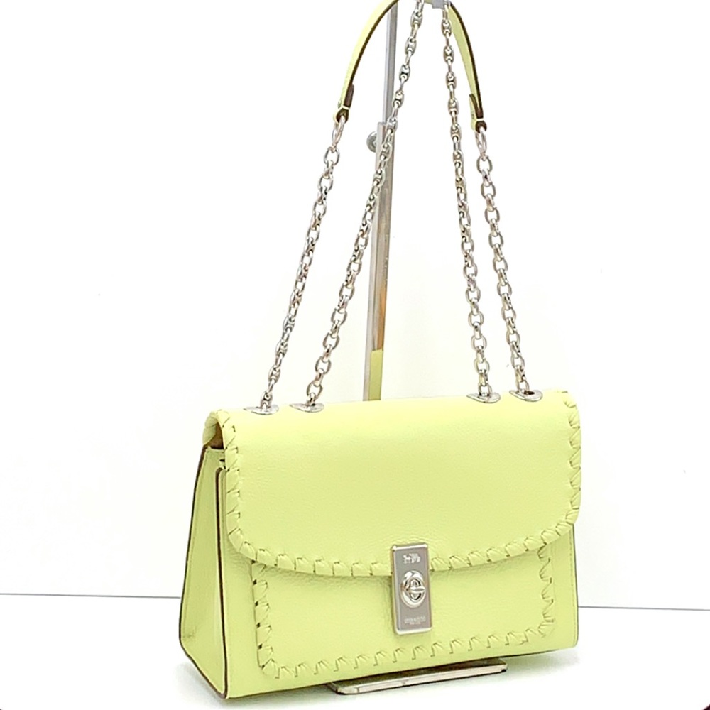 COACH NWT Lane Shoulder Bag With Whipstitch COLOR:
Silver/Pale Lime - Picture 4 of 16